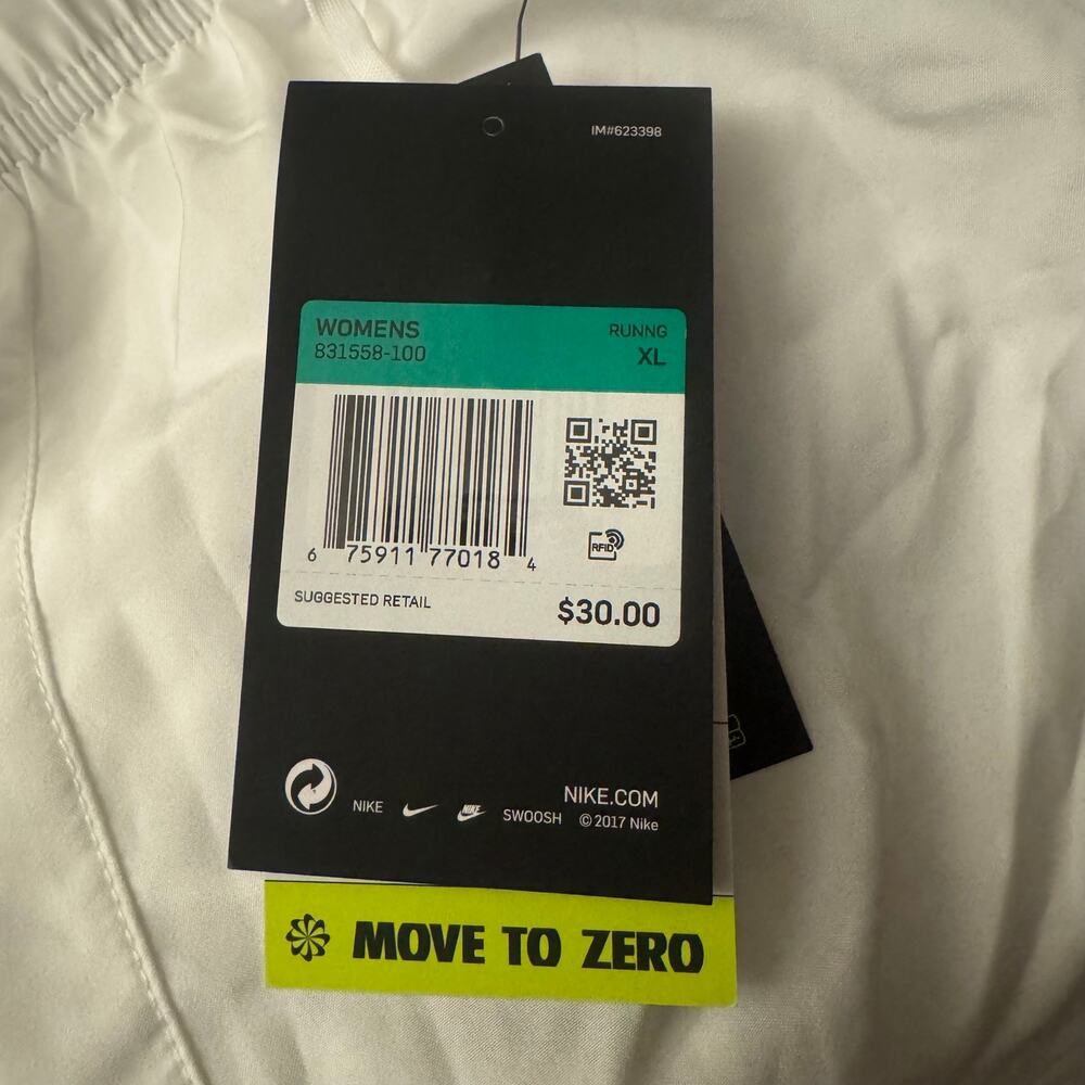 NWT Nike Women's Size XL Dri-FIT Tempo Running Shorts - White - Picture 8 of 10